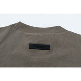 Fog Essentials T Shirts Spring Summer FOG Flocking Letters Crew Neck Pullover Short Sleeves