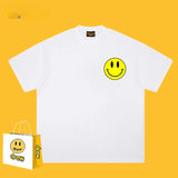 Drew T Shirts Smiley Face Print Short Sleeve Loose