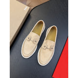 Louboutin-style red bottom shoes european station red bottom soft leather pedals fashion business loafers can clexport rivet men's shoes