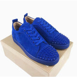 Louboutin-style red bottom shoes, popular european station cl red bottom shoes, electric embroidery style, low-top high-top men's shoes, red bottom couple, trendy rivets, casualtie back