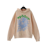 Sp5der Hoodie Cobweb Puff Print Pure Cotton