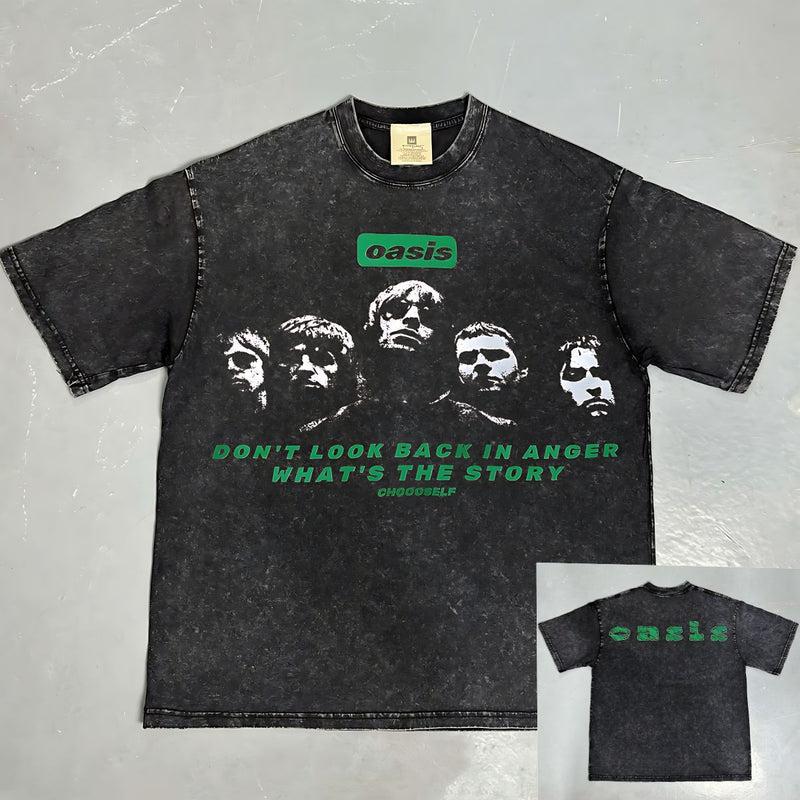 Men Vintage T-Shirts "Oasis" Band Saint Michael T-Shirts