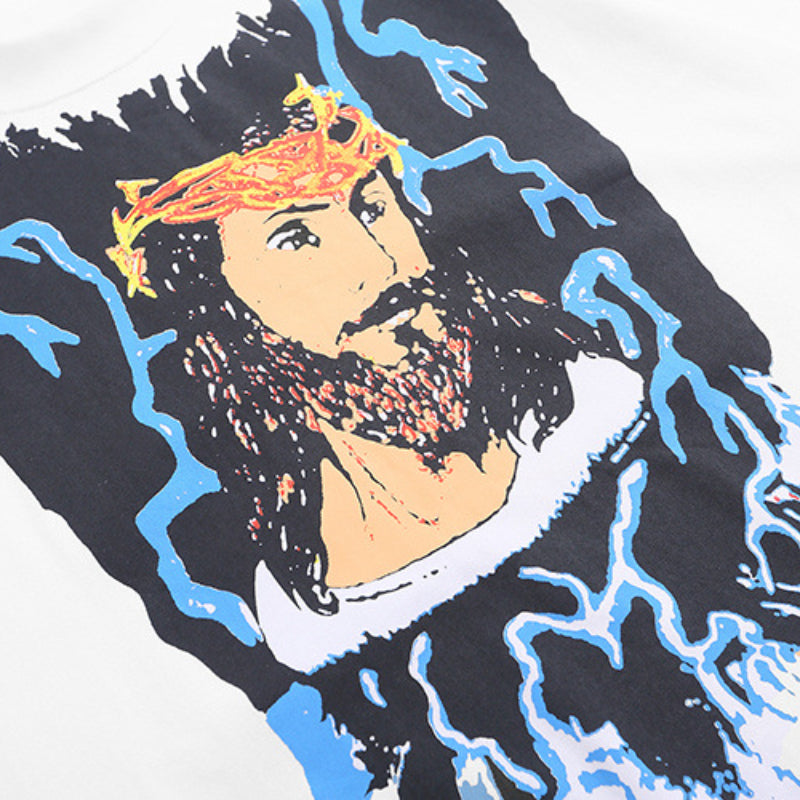 Jesus Is King T Shirt Peripheral round Neck Short Sleeve T-shirt