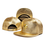 Trendy flat brimmed hat gold adjustable sun shade
