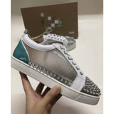 Louboutin-style red bottom shoes cl red bottom shoes european station export men's shoes rivet sneakers trendyflats breathable willow couple style