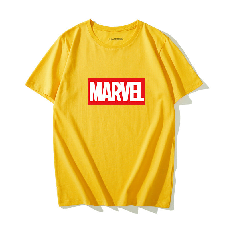 Marvel T Shirt T-shirt Men's Short Sleeve Captain America Couple Clothes