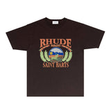 Rhude T Shirts Printed Trendy Pure Cotton