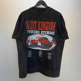 SAINT MICHAEL Vintage T Shirt Direct Spray Washing Water Old Short Sleeve
