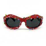 Trendy punk glasses millennium style paper clips