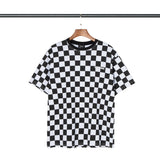 We11 Done T Shirts Black and White Plaid T-shirt for Men and Women