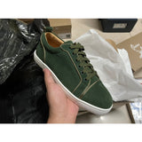 Louboutin-style red bottom shoes european cl style gridsmen's shoes cowhide rivets hot diamond low-top red bottom shoes couple sneakers casualeasiest for match