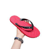 Louboutin-style red bottom shoes european station cl men's shoes red bottom rivets non-slipflats flat heel flip-flops beach flip-flops outdoor casualcouple