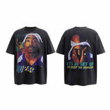SAINT MICHAEL Vintage T Shirt MKSZY 2pac White Headscarf West Coast Vintage Short Sleeve