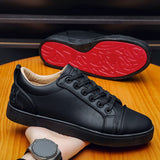 Louboutin-style red bottom shoes mencl red bottom embroidercasual shoes young man sneakers fashiontrendyexport business leather shoes white shoes