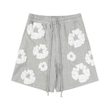 Denim Tears Outfit: T Shirt/Shorts (Separate Purchase Options) Puff Print Short Sleeve T-shirt Loose Couple Shorts Suit