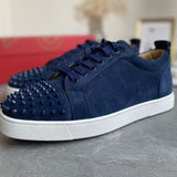 Louboutin-style red bottom shoes european station export model: cl red bottom studded shoes embroider men's sneakers black casualcouple model