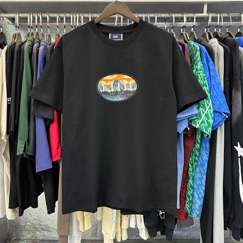 Kith T-Shirt KITH Mountain Peak and Horse Scenic Print