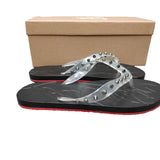 Louboutin-style red bottom shoes clmen women's rivet flip-flops fashionnon-slipoutwear beach shoes trendy slippers one piece