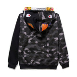 Shark Print Hoodie Tiger Head Shark Double Hood Sweater Camouflage Hoodie Youth Hooded Sweater Casual Coat