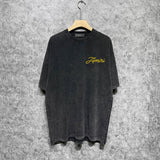 Amiri washed t-shirt yellow pegasus short sleeve