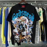 Godspeed t Shirts Skull Rose Printed Cotton Casual Short Sleeve Men and Women