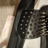 Louboutin-style red bottom shoes clsummer slippers rivets red bottom flip-flops thickened height increase new chinoiserie heavy southeast asia export