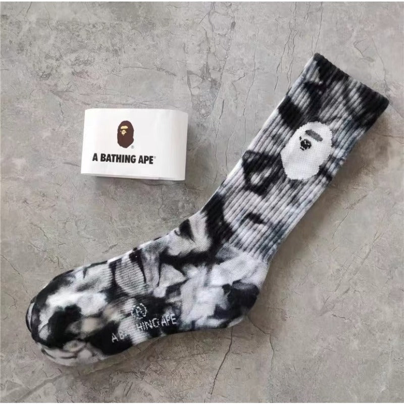 Bape Socks Tall Tube Tie Dyeing Men and Women