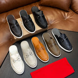Louboutin-style red bottom shoes: original standard original box top version cl handmade genuine leather shoes mencasual shoes slip-on beanie shoes red bottom loafers