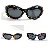 Trendy punk glasses colorful nails weird