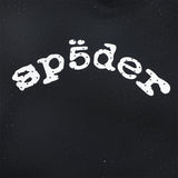 Sp5der Hoodie Cobweb Puff Print Pure Cotton