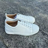 Louboutin-style red bottom shoes exportacl red bottom shoes rivets men's toe nails clcouple women's shoes rhinestone casualtrendy sneakers