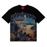 Godspeed T Shirts Urban UFO Printing Cotton Casual Short Sleeve Men and Women