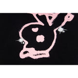 Synaworld T Shirts central cee rabbit print loose t-shirt