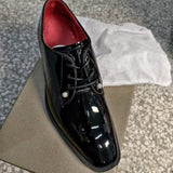 Louboutin-style red bottom shoes formal red bottom red inner cl patent leather derby shoes men's wedding shoes leather shoes banquet leather shoes shoes wang jiaer li xian