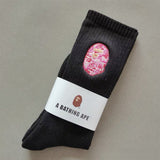 Bape Socks Male Female Medium Tall Tube