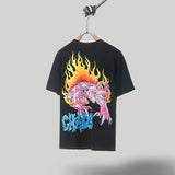 Travis Scott T Shirts Cactus Jack x Utopia Utopia joint name flame dog short sleeve