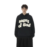 Mens Vintage T-Shirts Saint Michael Washing vintage Loose Hooded Sweater Hoodie