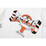 Travis Scott T Shirts x Mitchell x Ness Texas Longhorns Hand-Drawn collaboration short-sleeve