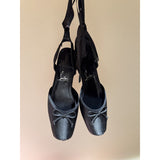 Louboutin-style red bottom shoes clretroeleganceniche stylebows ballet shoes rhinestone silk flatsflats women's hot style ribbon sandals