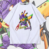 Men and Women Pokemon Pikachu T Shirt New Century Gospel Warrior Eva Cotton Short Sleeve T-shirt