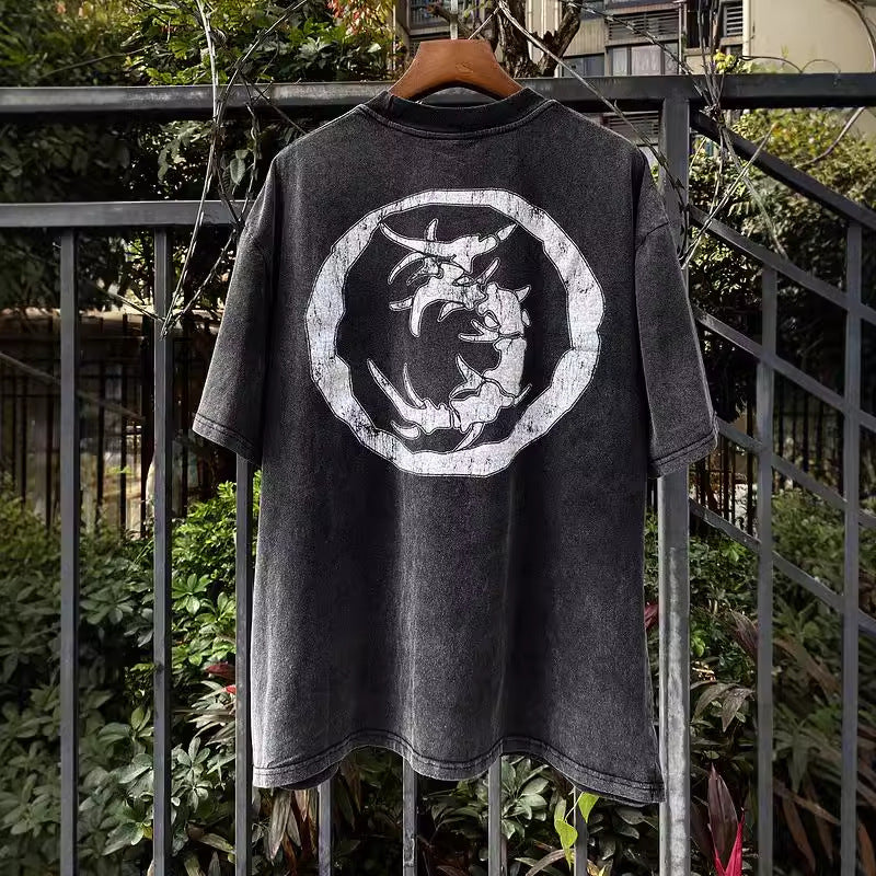 Men Vintage T-Shirts SAINT MICHAEL "Nirvana Rebirth" Washed Black