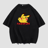 Men and Women Pokemon Pikachu T Shirt Summer Pure Cotton Loose Half Sleeve