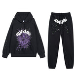 Sp5der Hoodie Spider Web Velvet Padded Hooded Sweatshirt