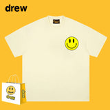 Drew T Shirts Smiley Face Print Short Sleeve Loose