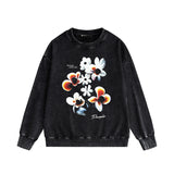 Purple Brand Distressed Sweatshirt Fashion Washed Black Long Sleeves Top