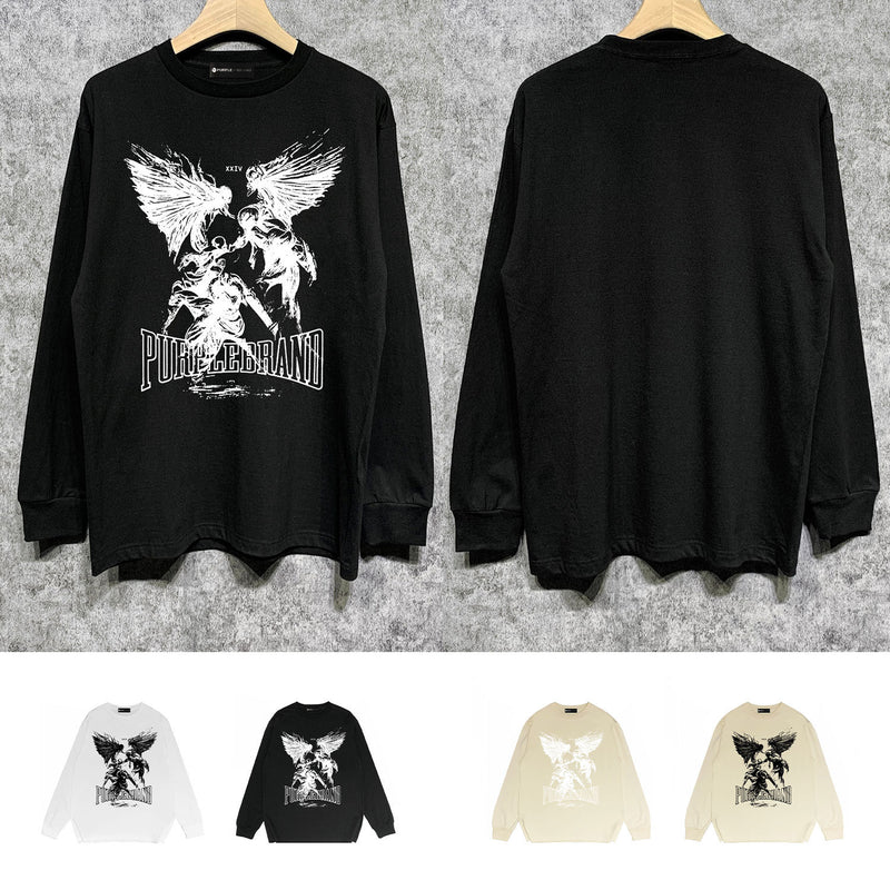 Purple Brand Long Sleeve T-Shirt Fashion Loose Long Sleeve Top