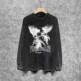 Purple Brand Distressed Long Sleeve Shirt Fashion Distressed Loose Long-sleeved Top