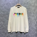 Purple Brand Long Sleeve T-Shirt Fashion Loose Long Sleeve Top