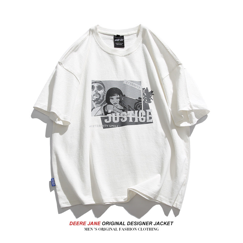 Men T-shirt Summer Cotton Short Sleeve T-shirt Men's Loose
