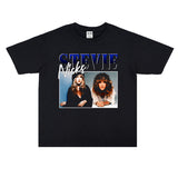 Rock Star T Shirt Singer Stevie Nicks Washed Distressed T-shirt Short Sleeve Men and Women Loose